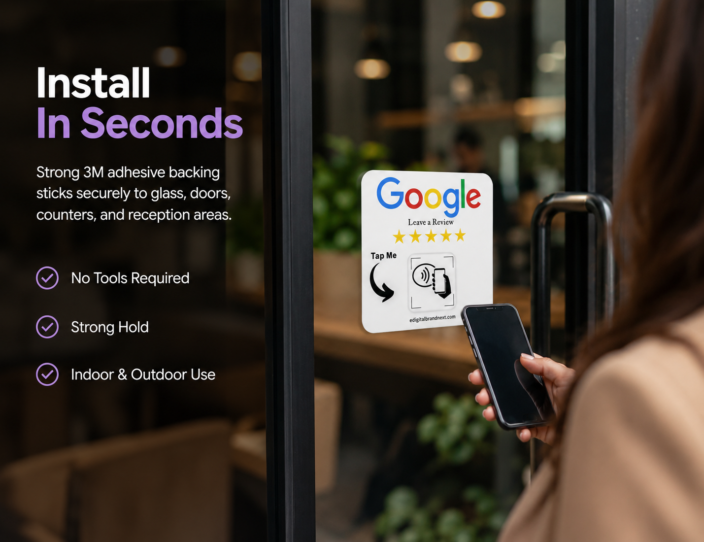 BrandNext NFC Google Review Sign Plus