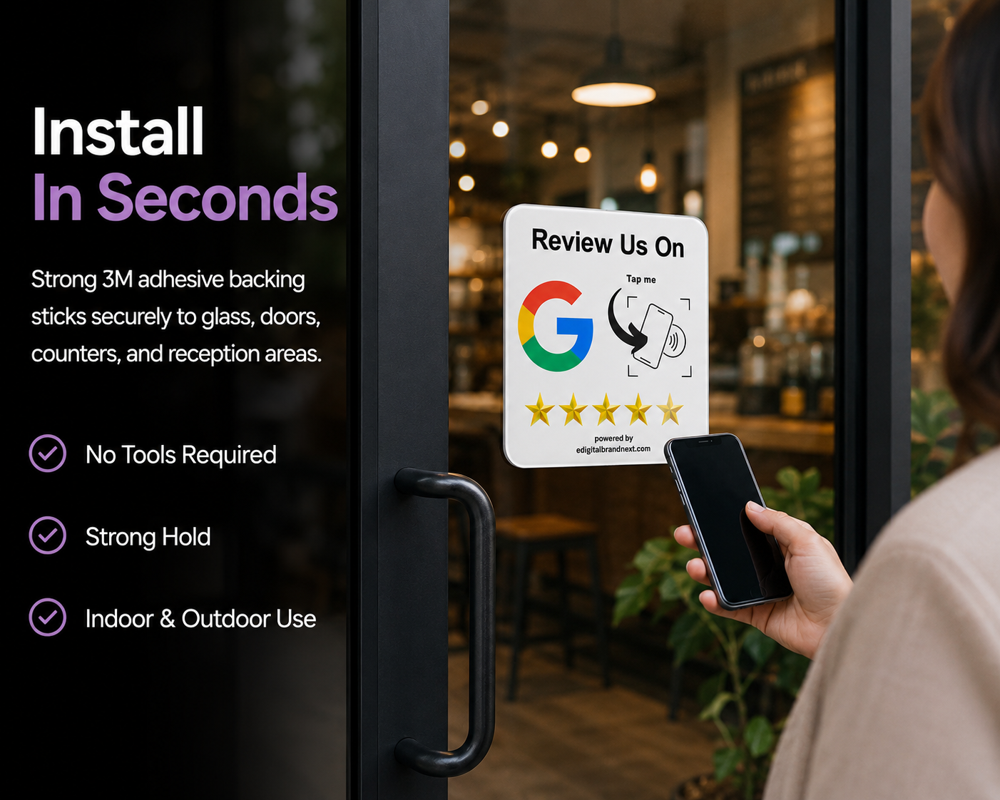BrandNext NFC Google Review Sign Classic