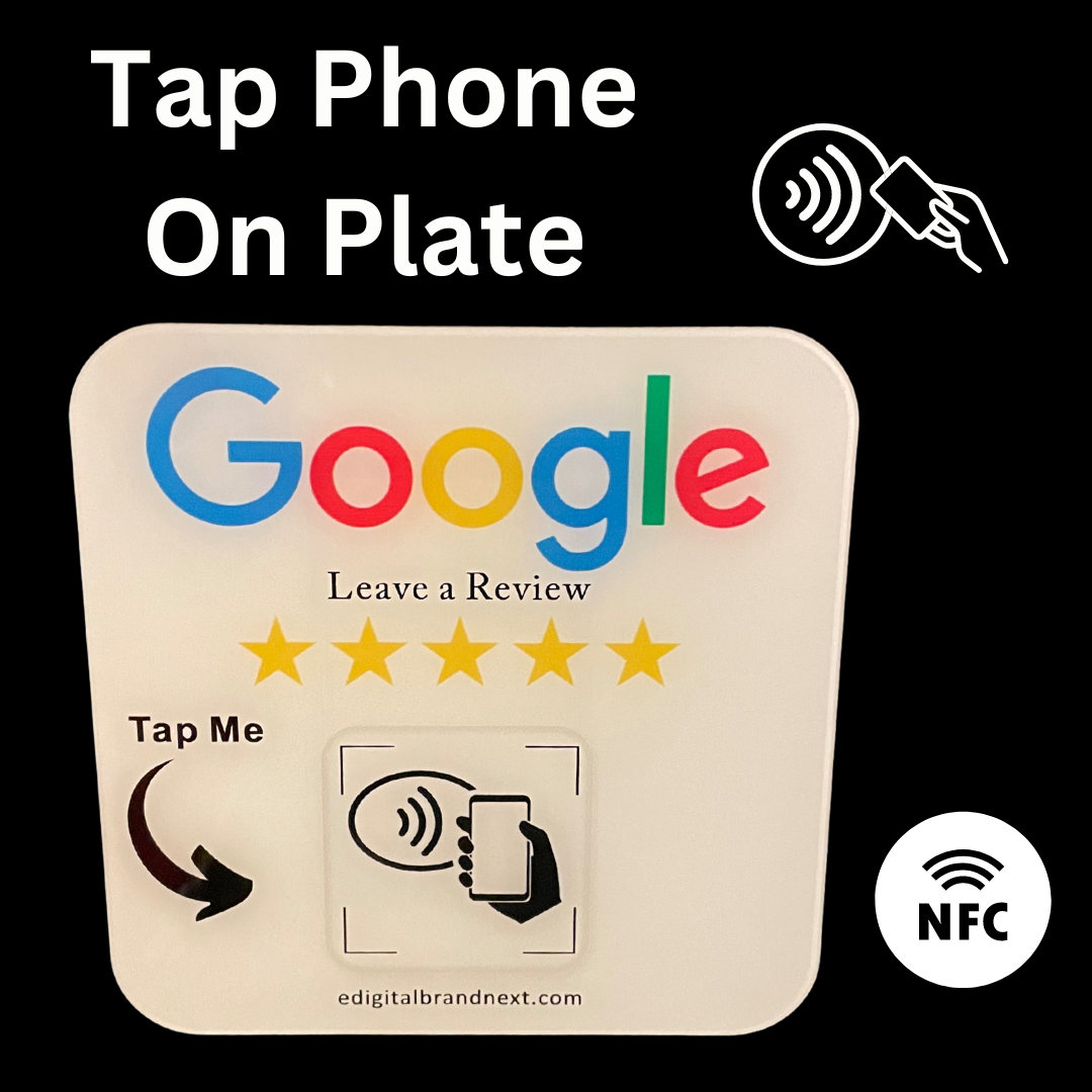 π Boost Your Ratings β eDigitalBrandNext 5x5" White Google Review Prompt Plate π