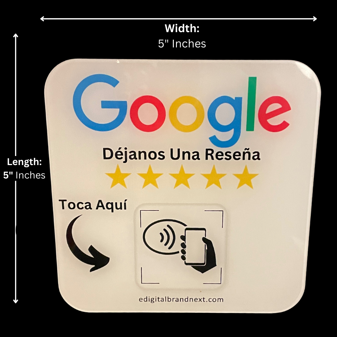 Spanish Version β Boost Your Ratings: White Google Review Prompt Plate β