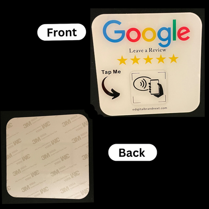 🌟 Boost Your Ratings – eDigitalBrandNext 5x5" White Google Review Prompt Plate 🌟